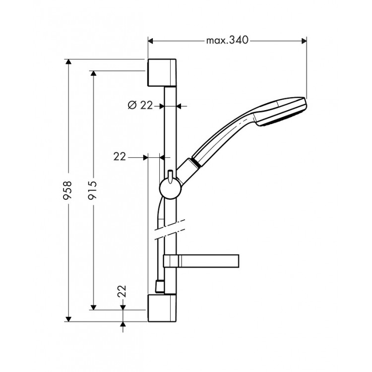 Hansgrohe Душевой набор Croma 100 Mono 27724000 Hansgrohe Душевой набор Croma 100 Mono 27724000