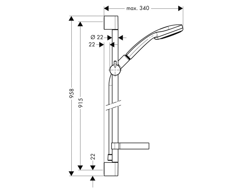 Hansgrohe Croma 100 Vario dušas komplekts 27771000