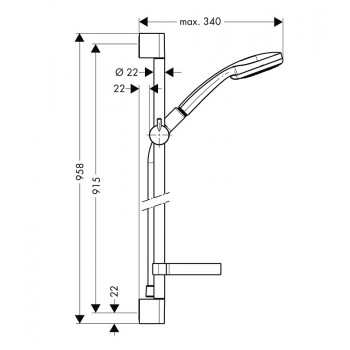 Hansgrohe Croma 100 Multi 3jet dušas komplekts 27774000