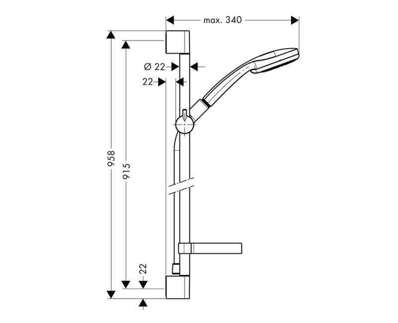 Hansgrohe Croma 100 Multi 3jet dušas komplekts 27774000