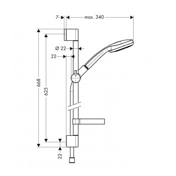 Hansgrohe Croma 100 Multi 3jet dušas komplekts 27775000