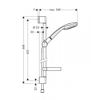 Hansgrohe Croma 100 Multi 3jet dušas komplekts 27777000