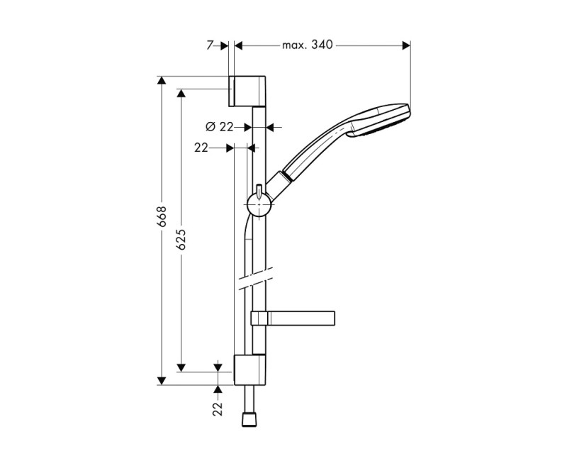 Hansgrohe Душевой набор Croma 100 Multi 3jet 27777000