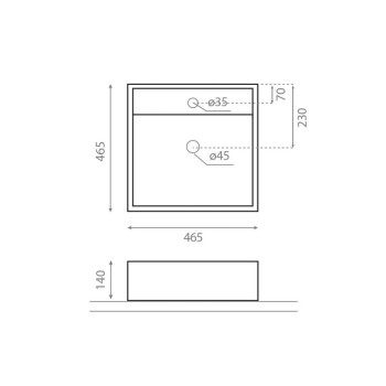 Bathco Vannas istabas izlietne TENERIFE 46.5x46.5cm, uzliekamā 0