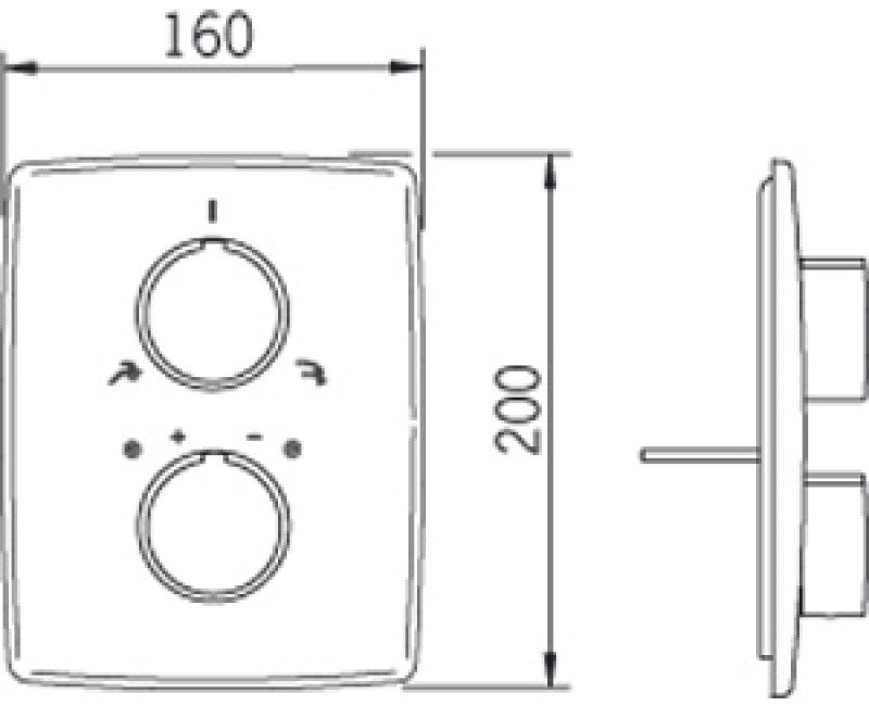 ORAS CUBISTA Vannas/dušas termostata  jaucējkrāns 2888
