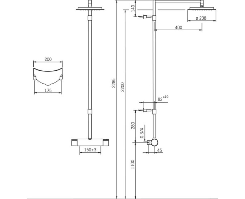 ORAS Cubista Cмеситель для душа с душевым комплектом 2890