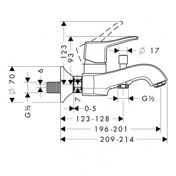Hansgrohe Metris Classic Смеситель для ванны/душа, 31478000