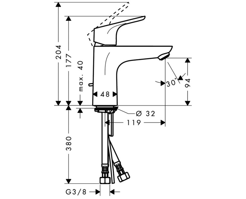 Hansgrohe Focus Смеситель для умывальника с клапаном 31607000
