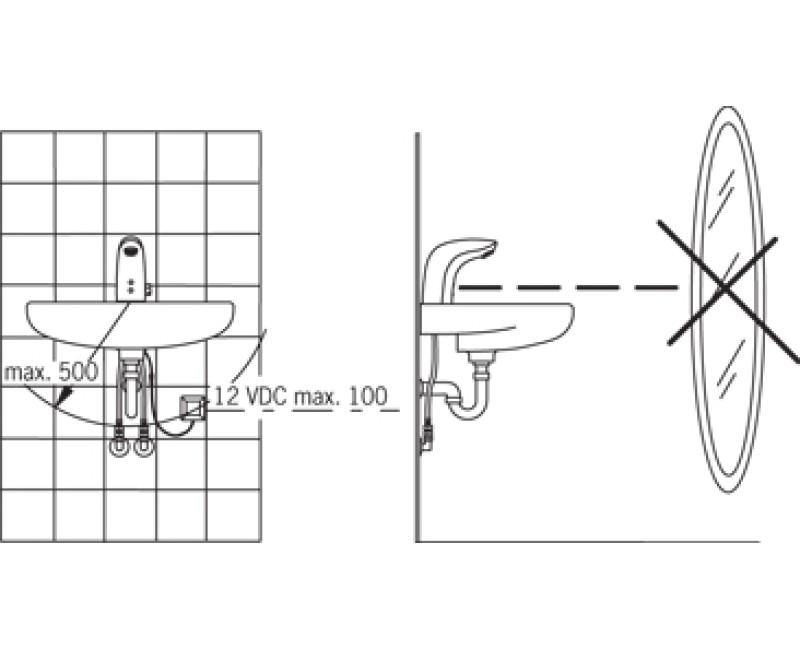 ORAS ELECTRA Бесконтактный cмеситель для умывальника 9/12 V 6120