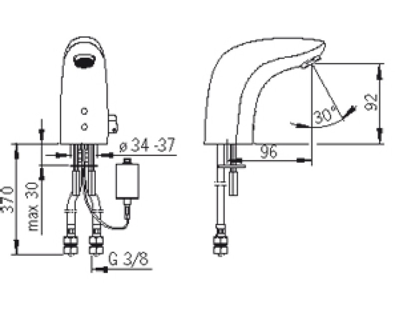 ORAS ELECTRA Бесконтактный cмеситель для умывальника 6V, Bluetoo