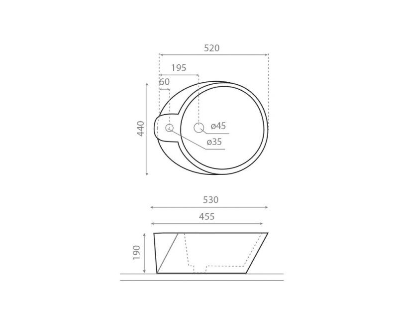 Bathco Vannas istabas izlietne BOMBAY 44x52cm, uzliekamā 0035