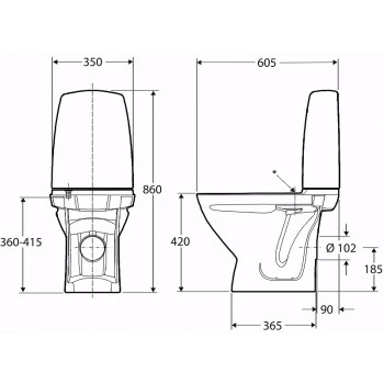 IFO SIGN WC pods īsais modelis, bez vāka 6832 0001