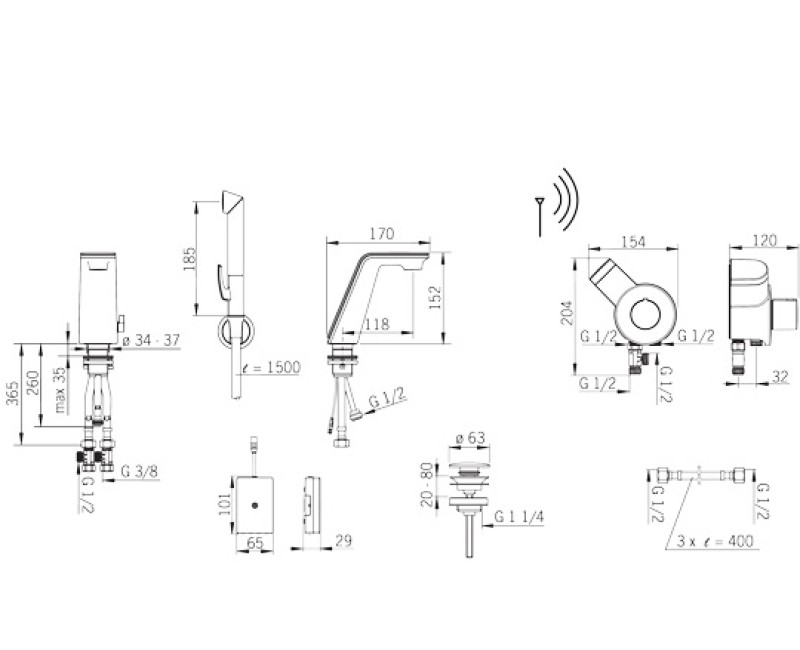 IL BAGNO ALESSI Sense by Oras Izlietnes jaucējkrāns,3V 8712F