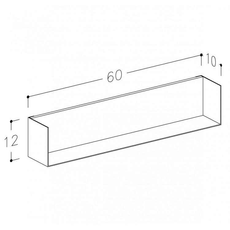 KAME Vannas istabas plaukts 60cm, AC1701-60/W/BL KAME Vannas istabas plaukts 60cm, AC1701-60/W/BL