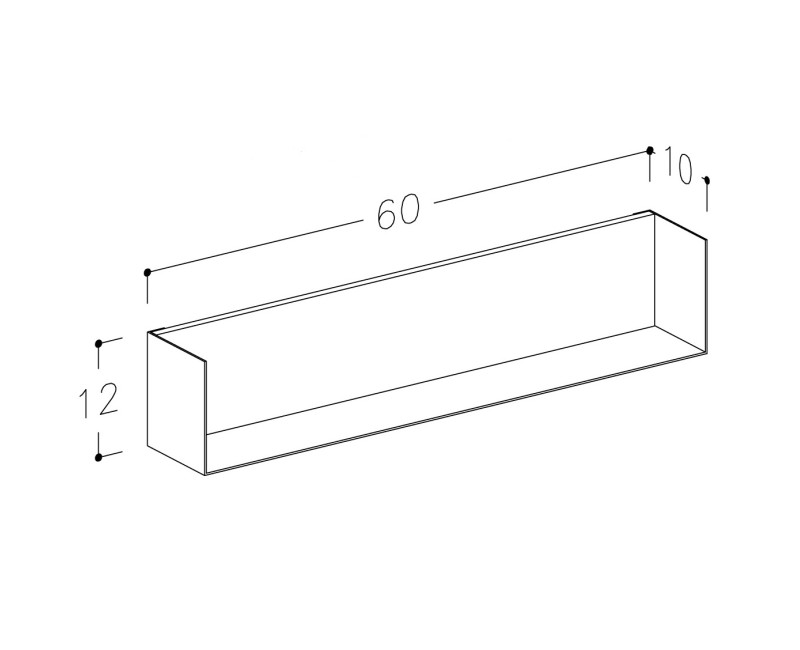 KAME Vannas istabas plaukts 60cm, AC1701-60/W/BL