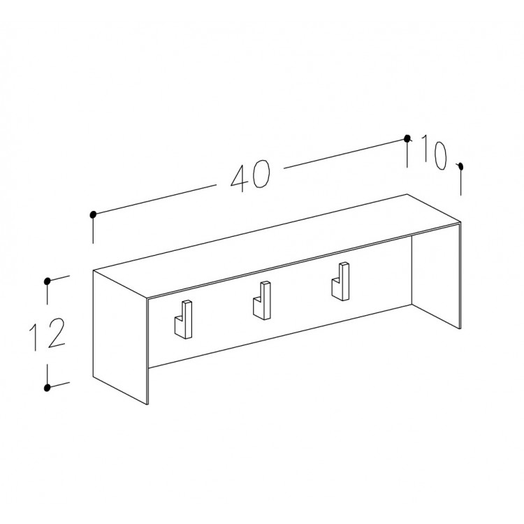 KAME Vannas istabas pakaramais 40cm, 3 āķi AC1702-40/W/WH
