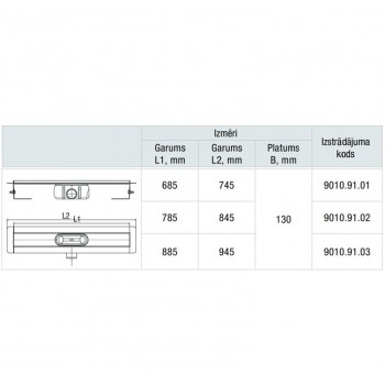 ACO ShowerDrain C Душевой канал с решёткой 885mm, h-92mm, 9010.91.03