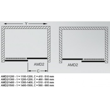 Roth Душевые двери раздвижные AMD2 1200 mm