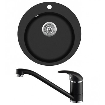 Кухонная мойка D505mm c смесителем SR100W/TAP2561