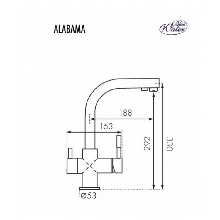 BLUE WATER ALABAMA Смеситель для кухни с подключением фильтра во BLUE WATER ALABAMA Смеситель для кухни с подключением фильтра во