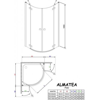 Radaway Душевой уголок полукруглый Almatea PDD 80