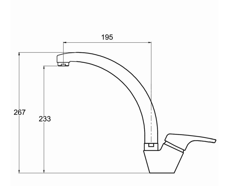 Aquasanita Ambra Virtuves izlietnes granīta jaucējkrāns 2813-220