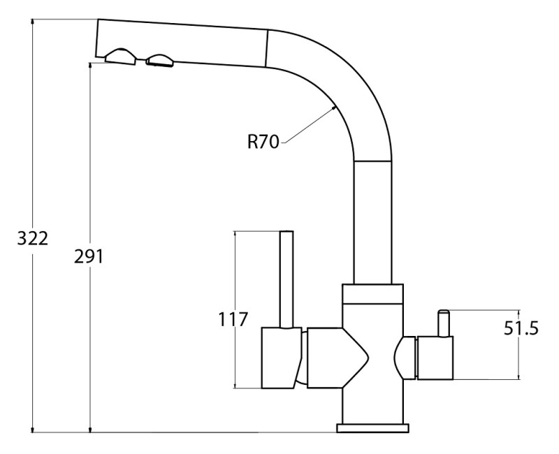 Aquasanita Aquaduo Virtuves jaucējkrāns granīta 2663-120
