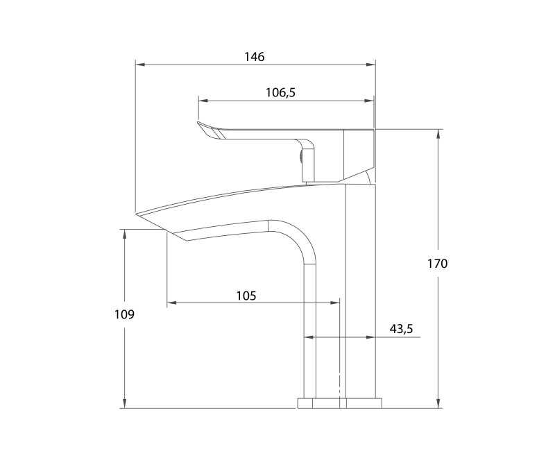 Aquasanita Farbus Izlietnes jaucējkrāns, 1076