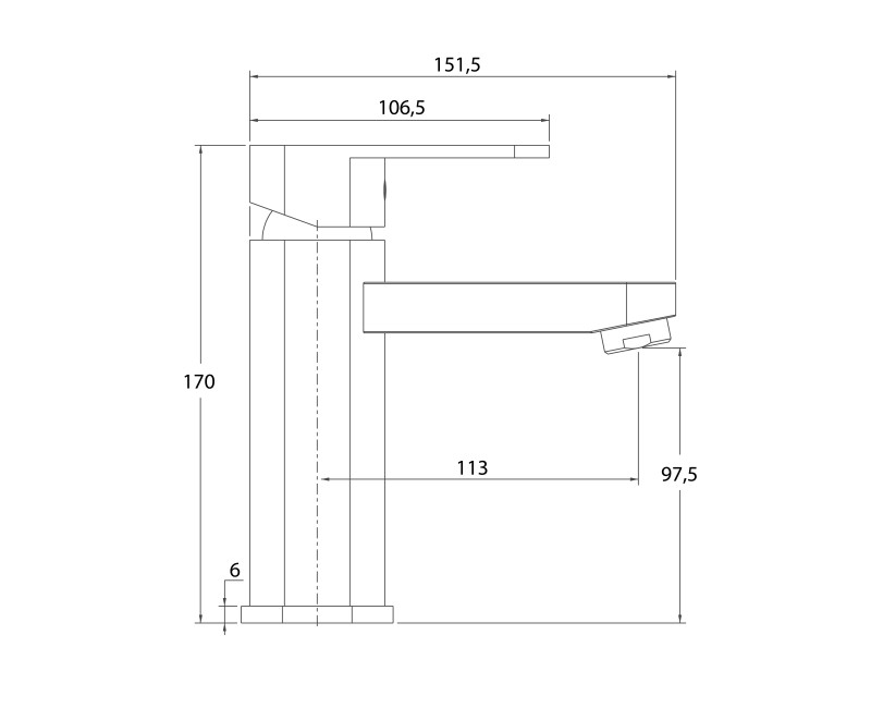 Aquasanita NOS Izlietnes jaucējkrāns, 1080