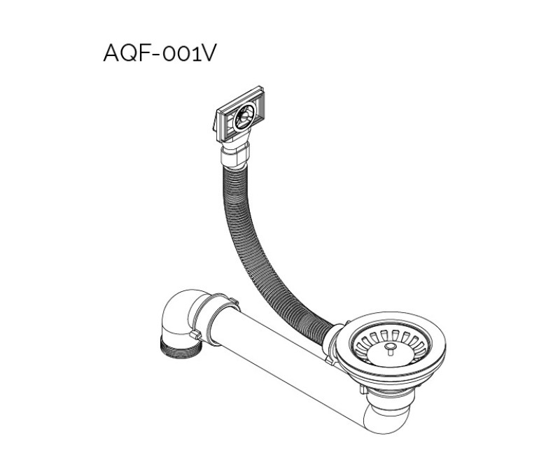 Aquasanita Стоп вентиль для мойки c переливом AQF-001V