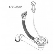 Aquasanita Клапан-автомат для мойки 3 1/2 c переливом AQF-002V