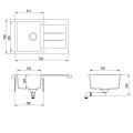 Aquasanita TESA Кухонная мойка 780x495mm, SQT101AW-601
