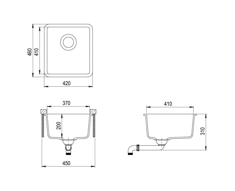 Aquasanita ARCA Кухонная мойка 420x460mm, SQA101-111