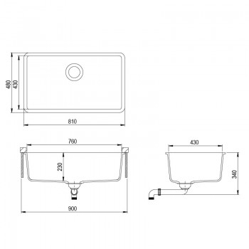 Aquasanita ARCA Кухонная мойка 810x480mm, SQA104-111