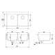 ARCA Virtuves izlietne pabūvējamā 840x560mm, SQA210-120 ARCA Virtuves izlietne pabūvējamā 840x560mm, SQA210-120