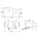 ARCA Virtuves izlietne pabūvējamā 810x520mm, SQA220-111 ARCA Virtuves izlietne pabūvējamā 810x520mm, SQA220-111