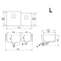 Aquasanita ARCA Кухонная мойка 810x480mm L/R, SQA230-220