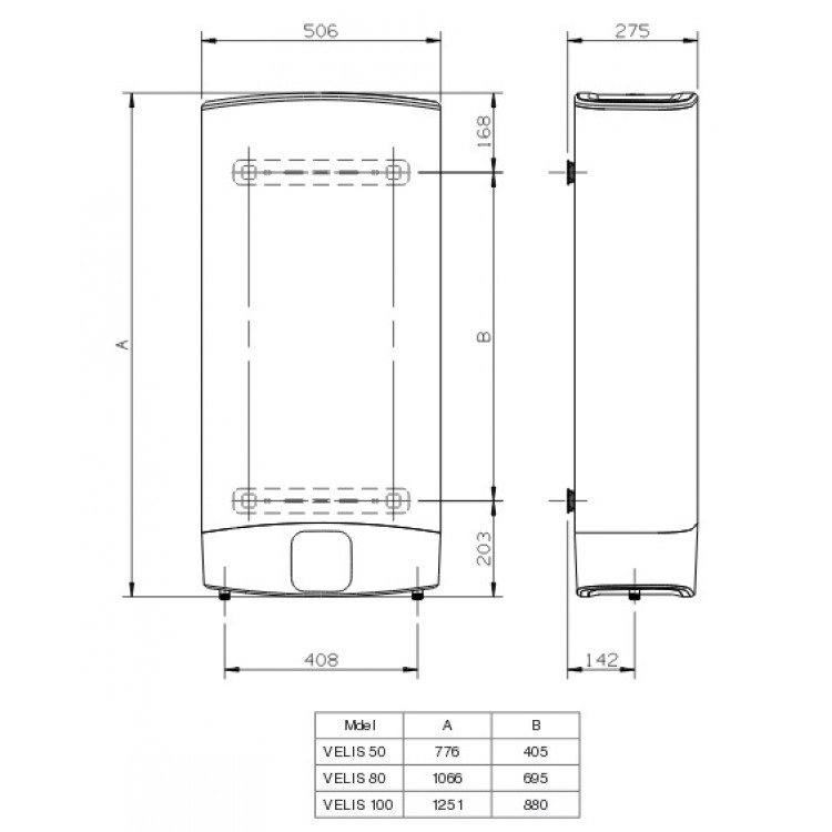 Ariston VELIS EVO 100 Ūdens sildītājs-boileris, 110105