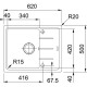 FRANKE Virtuves izlietne BASIS 62x50 cm, BFG 611-62, steingrau FRANKE Virtuves izlietne BASIS 62x50 cm, BFG 611-62, steingrau
