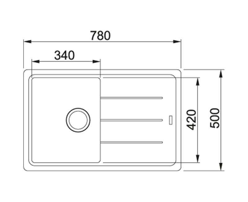 FRANKE Кухонная мойка BASIS 78x50 cm, BFG 611-78, cashmere