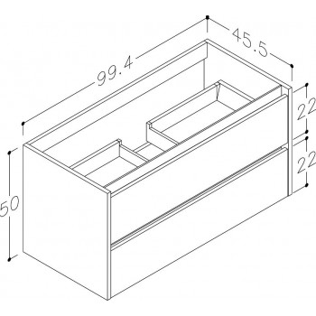 Kame City Skapītis zem izlietnes 100cm, BU/10-3DR/11P1