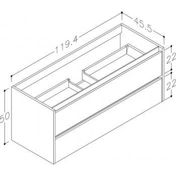 Kame City Шкафчик под раковину 120cm, BU/12-3DR/1P1