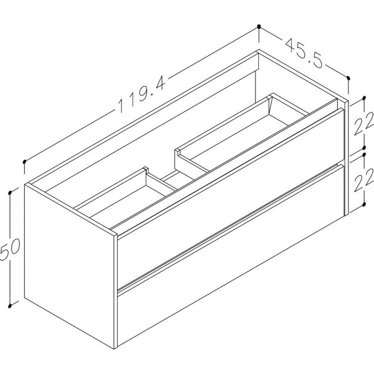 Kame City Skapītis zem izlietnes 120cm, BU/12-3DR/11P1