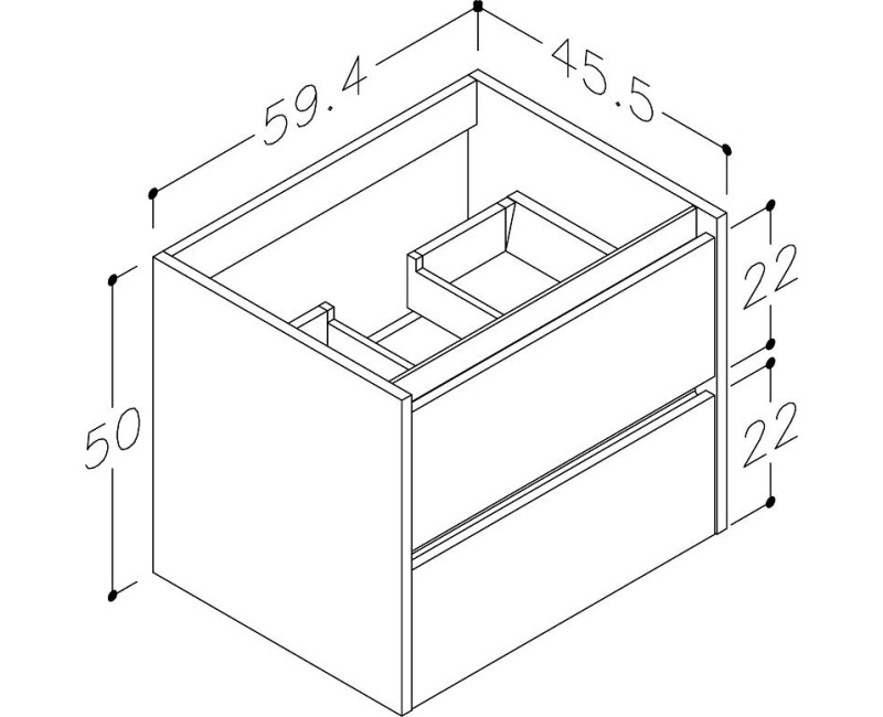 Kame City Шкафчик под раковину 60cm, BU/6-3DR/1P1