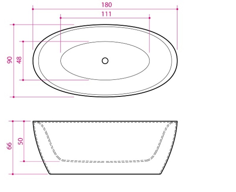 Balteco Ovāla vanna SENZO 178x88 cm