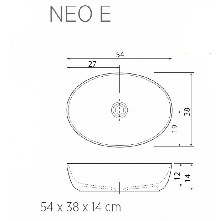Balteco NEO E Uzliekamā izlietne 54x38cm, NEO E