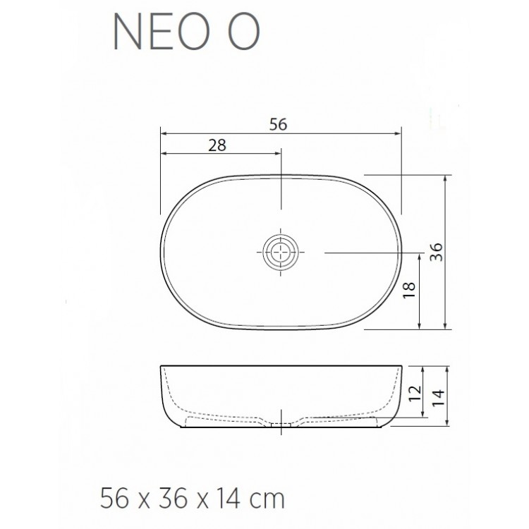 Balteco NEO O Нaкладная раковина 56x36см, NEO O Balteco NEO O Нaкладная раковина 56x36см, NEO O