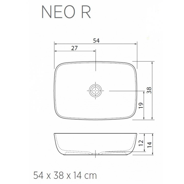 Balteco NEO R Нaкладная раковина 54x38см, NEO R Balteco NEO R Нaкладная раковина 54x38см, NEO R