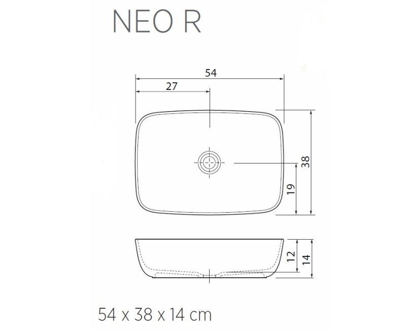 Balteco NEO R Uzliekamā izlietne 54x38cm, NEO R