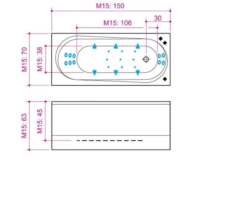 Balteco Ванна MODUL 15 150x70 см